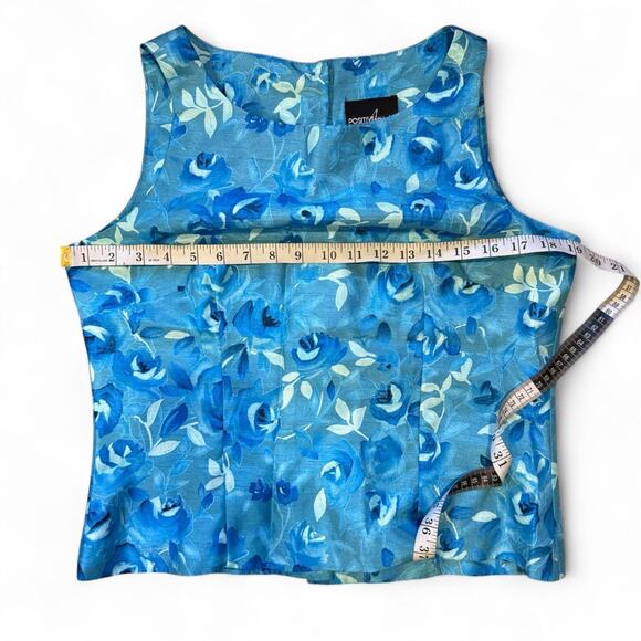 Fall floral cozy vintage blue print 2- piece set PositiveAttitude women size 12 - Picture 4 of 8